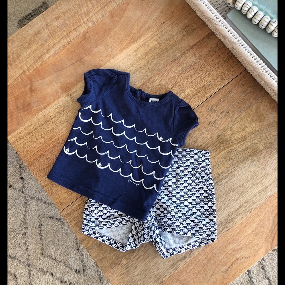 Janie and Jack Sailboat and Waves Outfit
